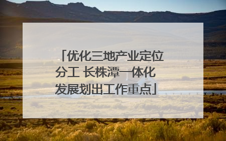 优化三地产业定位分工 长株潭一体化发展划出工作重点