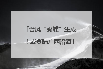 台风“蝴蝶”生成！或登陆广西沿海