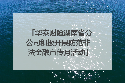 华泰财险湖南省分公司积极开展防范非法金融宣传月活动