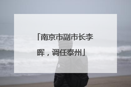 南京市副市长李晖，调任泰州