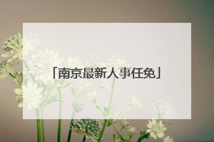 南京最新人事任免