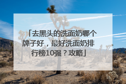 去黑头的洗面奶哪个牌子好，最好洗面奶排行榜10强？攻略