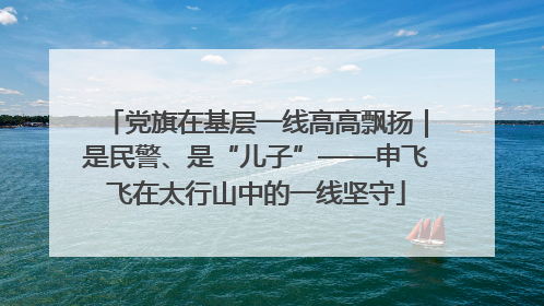 党旗在基层一线高高飘扬｜是民警、是“儿子”——申飞飞在太行山中的一线坚守