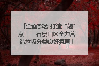 全面部署 打造“靓” 点——石景山区全力营造垃圾分类良好氛围