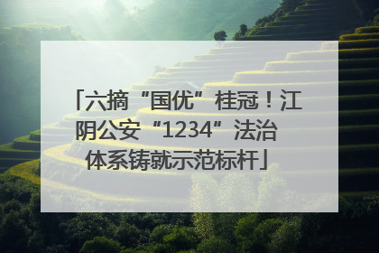 六摘“国优”桂冠！江阴公安“1234”法治体系铸就示范标杆