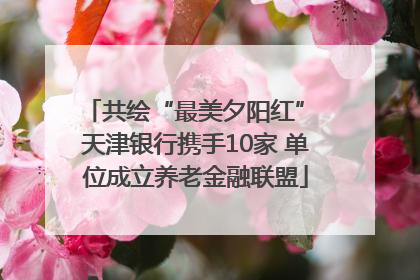 共绘“最美夕阳红” 天津银行携手10家 单位成立养老金融联盟