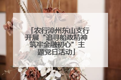 农行漳州东山支行开展“追寻船政精神 筑牢金融初心”主题党日活动