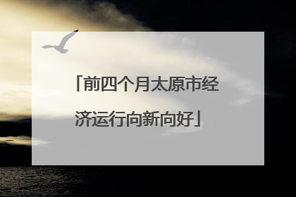前四个月太原市经济运行向新向好