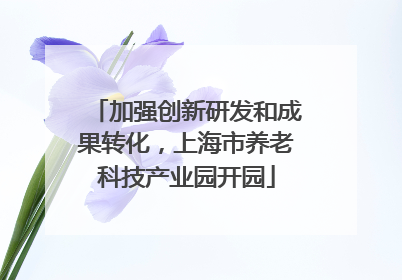 加强创新研发和成果转化，上海市养老科技产业园开园