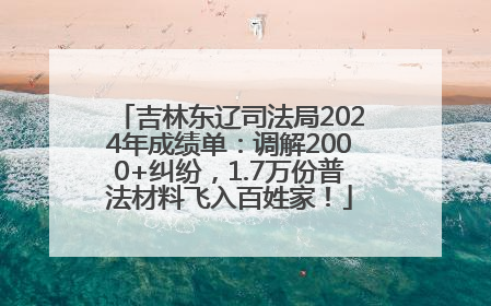 吉林东辽司法局2024年成绩单：调解2000+纠纷，1.7万份普法材料飞入百姓家！