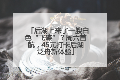 后湖上来了一艘白色“飞碟”？周六首航，45元打卡后湖泛舟新体验