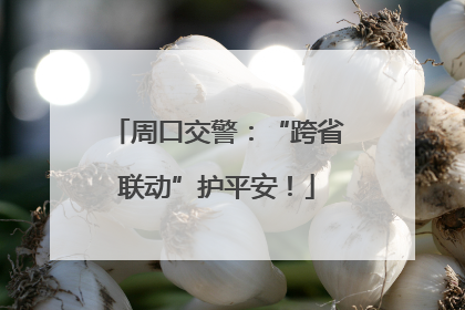 周口交警：“跨省联动”护平安！