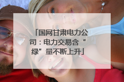 国网甘肃电力公司：电力交易含“绿”量不断上升