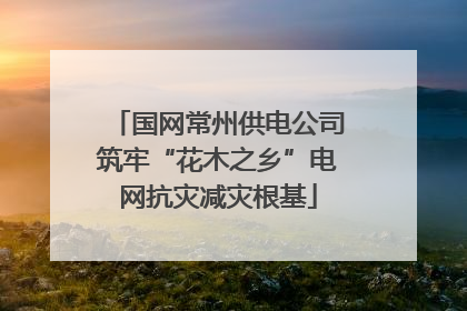 国网常州供电公司筑牢“花木之乡”电网抗灾减灾根基