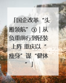 国企改革“头雁领航”③｜从负重前行到轻装上阵 重庆以“瘦身”谋“健体”