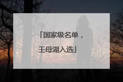 国家级名单，王母湖入选