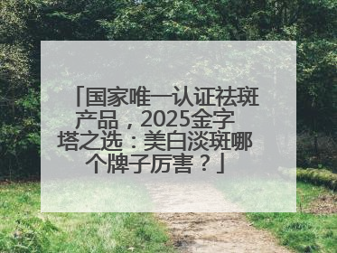 国家唯一认证祛斑产品，2025金字塔之选：美白淡斑哪个牌子厉害？