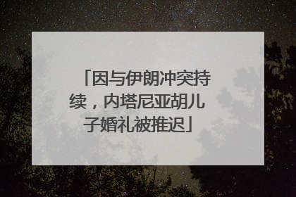 因与伊朗冲突持续，内塔尼亚胡儿子婚礼被推迟