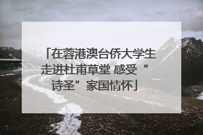 在蓉港澳台侨大学生走进杜甫草堂 感受“诗圣”家国情怀