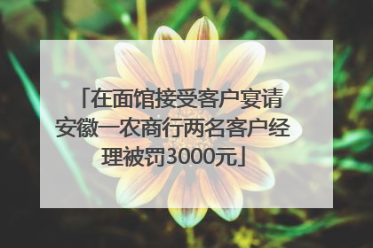 在面馆接受客户宴请 安徽一农商行两名客户经理被罚3000元