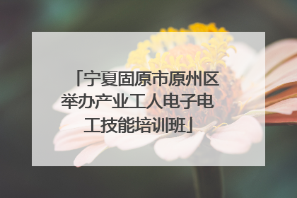 宁夏固原市原州区举办产业工人电子电工技能培训班