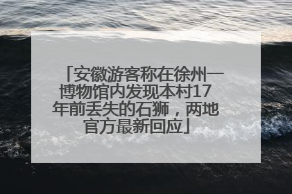 安徽游客称在徐州一博物馆内发现本村17年前丢失的石狮，两地官方最新回应