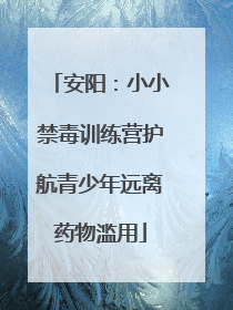 安阳：小小禁毒训练营护航青少年远离药物滥用