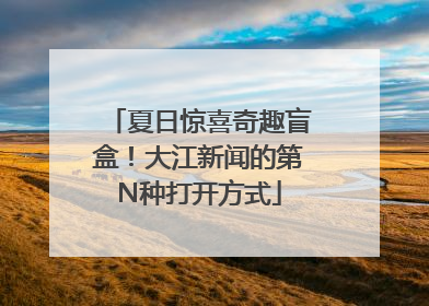 夏日惊喜奇趣盲盒！大江新闻的第N种打开方式