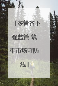 多管齐下强监管 筑牢市场守防线