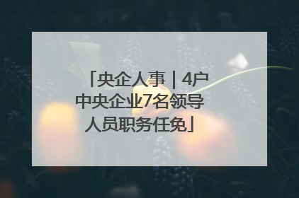 央企人事｜4户中央企业7名领导人员职务任免