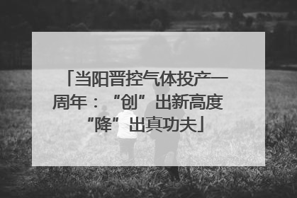 当阳晋控气体投产一周年：“创”出新高度 “降”出真功夫