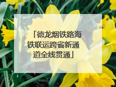 德龙烟铁路海铁联运跨省新通道全线贯通