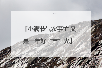 小满节气农事忙 又是一年好“丰”光