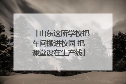山东这所学校把车间搬进校园 把课堂设在生产线
