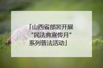 山西省部署开展“民法典宣传月”系列普法活动