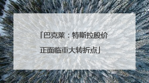 巴克莱：特斯拉股价正面临重大转折点