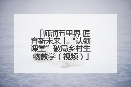 师润五里界 匠育新未来丨“认领课堂”破局乡村生物教学（视频）