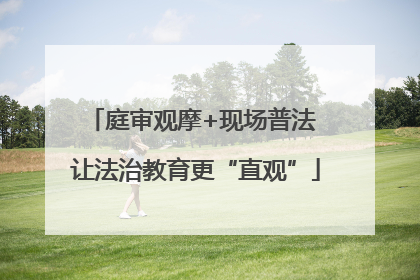 庭审观摩+现场普法 让法治教育更“直观”