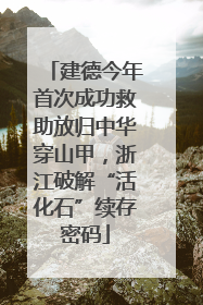 建德今年首次成功救助放归中华穿山甲，浙江破解“活化石”续存密码