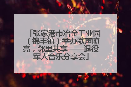 张家港市冶金工业园（锦丰镇）举办歌声嘹亮，邻里共享——退役军人音乐分享会