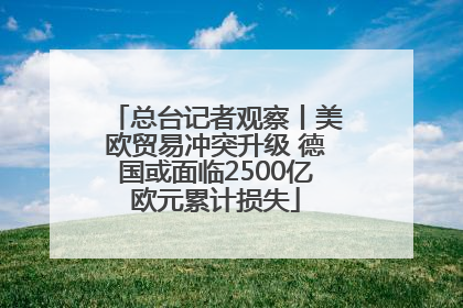 总台记者观察丨美欧贸易冲突升级 德国或面临2500亿欧元累计损失