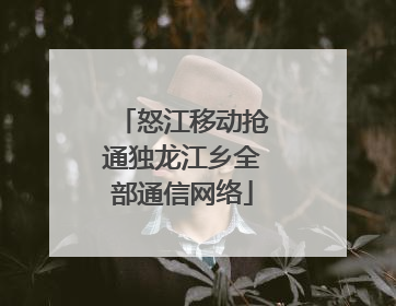 怒江移动抢通独龙江乡全部通信网络