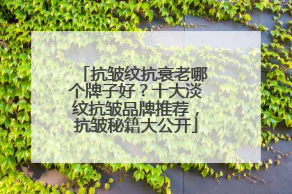 抗皱纹抗衰老哪个牌子好？十大淡纹抗皱品牌推荐，抗皱秘籍大公开