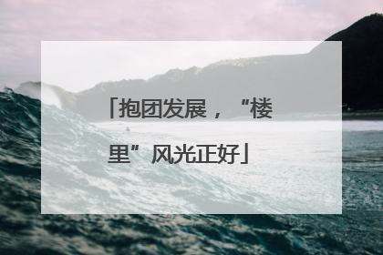 抱团发展，“楼里”风光正好