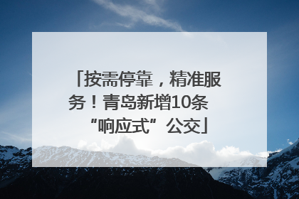 按需停靠，精准服务！青岛新增10条“响应式”公交