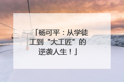 杨可平：从学徒工到“大工匠”的逆袭人生！