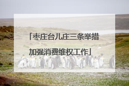 枣庄台儿庄三条举措加强消费维权工作