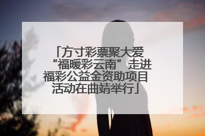 方寸彩票聚大爱 “福暖彩云南”走进福彩公益金资助项目活动在曲靖举行