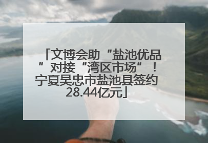 文博会助“盐池优品”对接“湾区市场”！宁夏吴忠市盐池县签约28.44亿元