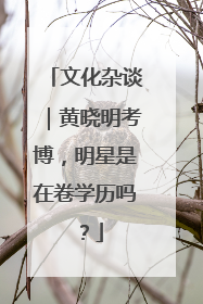 文化杂谈｜黄晓明考博，明星是在卷学历吗？